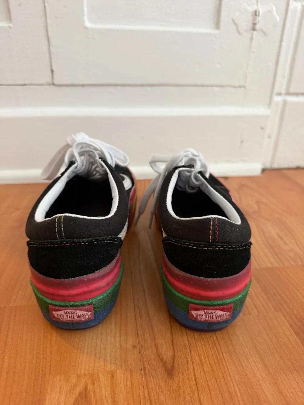 Vans Old Skool Unisex Stacked Rainbow Platform Size 7 (Men's) / 9.5 (Women's)